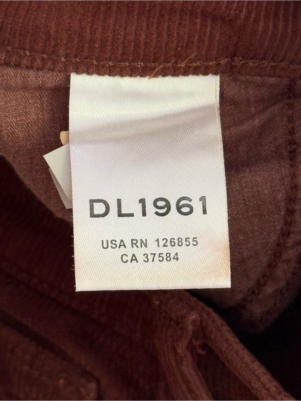 DL1961 Bridget Cropped High Rise Instasculpt Boot Corduroy Pants Brown 28 - Picture 5 of 8
